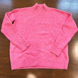 J. Crew Factory Extra Soft Yarn Pink Cable Knit Sweater, NWT